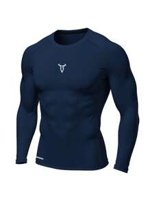 Manfinity Sport Corelite Men's Casual Sports T-Shirt & Tank Top, Minimalist Style Suitable For Summer Long Sleeve - Royal Blue - View 3