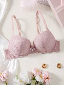 1 件女士全罩杯蕾丝聚拢钢圈文胸内衣