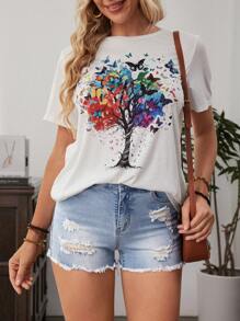 EMERY ROSE Women's Casual Ripped Fringe Hem Denim Shorts