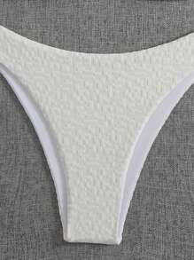 SHEIN Swim Women's Solid Color Halter Bikini Set, Minimalist And Fashionable For Casual Daily Wear, For Summer Beach Vacation