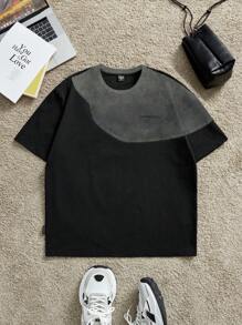 Manfinity VCAY Men's Casual Contrast Color Patchwork Short Sleeve T-Shirt, Summer - Multicolor - View 1