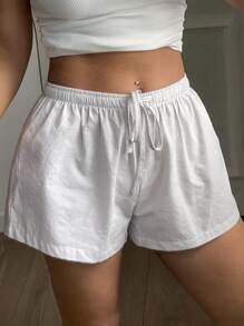 DAZY 简约条纹休闲裤，夏季睡眠短裤睡衣