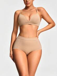SHEIN Shape Prenda moldeadora de unicolor de talle alto sin costuras para mujer, panty