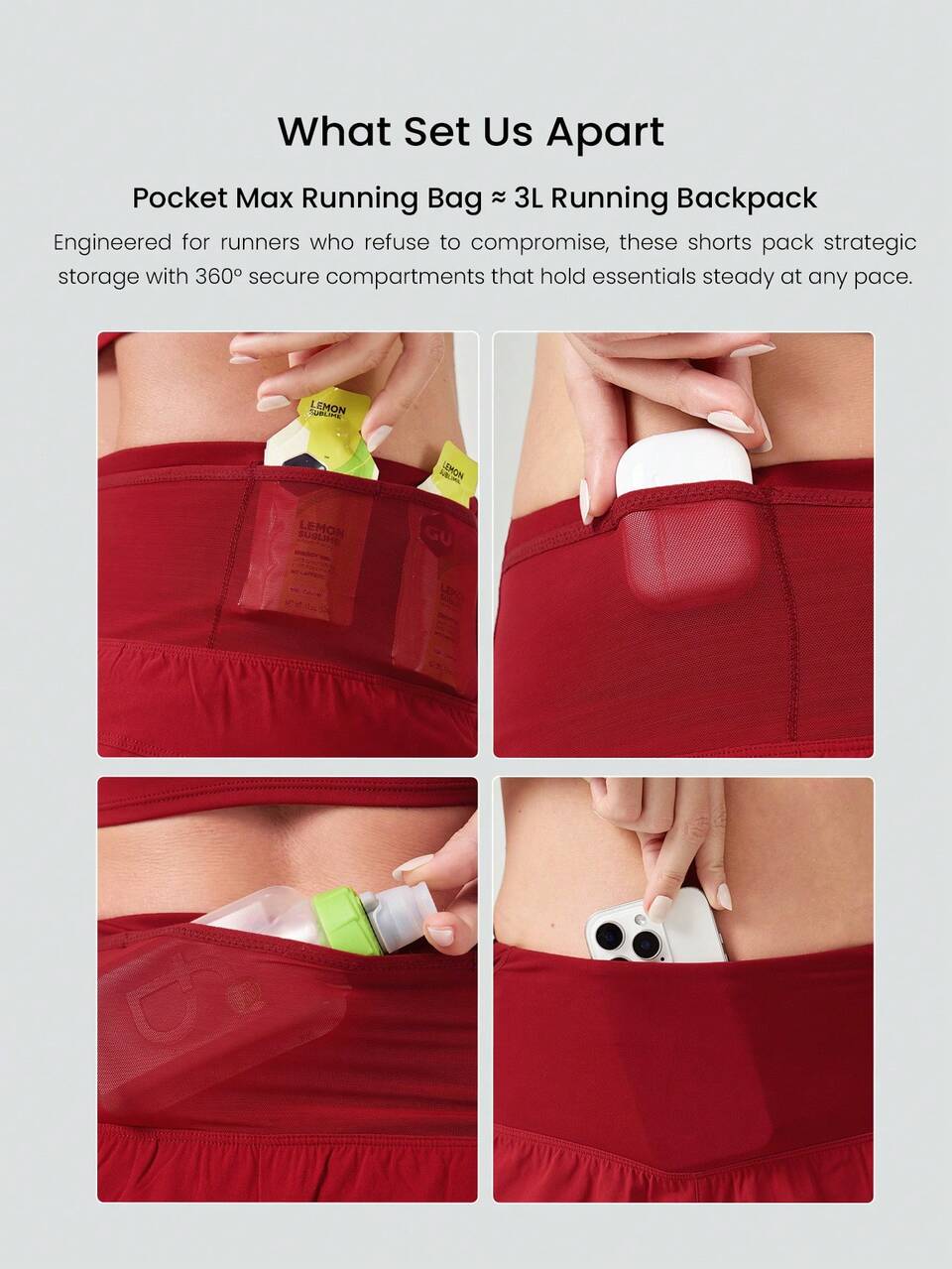 2.8'' VitalSwift Pocket Max Quick-Dry Ultralight Multi-Pocket High-Rise Waist Adjustable Running Shorts With Built-In Underwear Workout Running