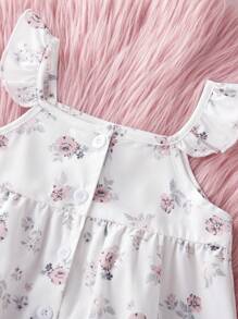 2 件套女婴休闲碎花吊带背心上衣和裤子家居服时尚 - 彩色 - 查看 7
