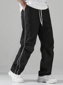 Manfinity Hypemode Men's Casual Minimalist Pants, Suitable For Summer Streetwear Men Pants Street Wear Pants Pants For Men Baggy Men Track Pants, Back To School