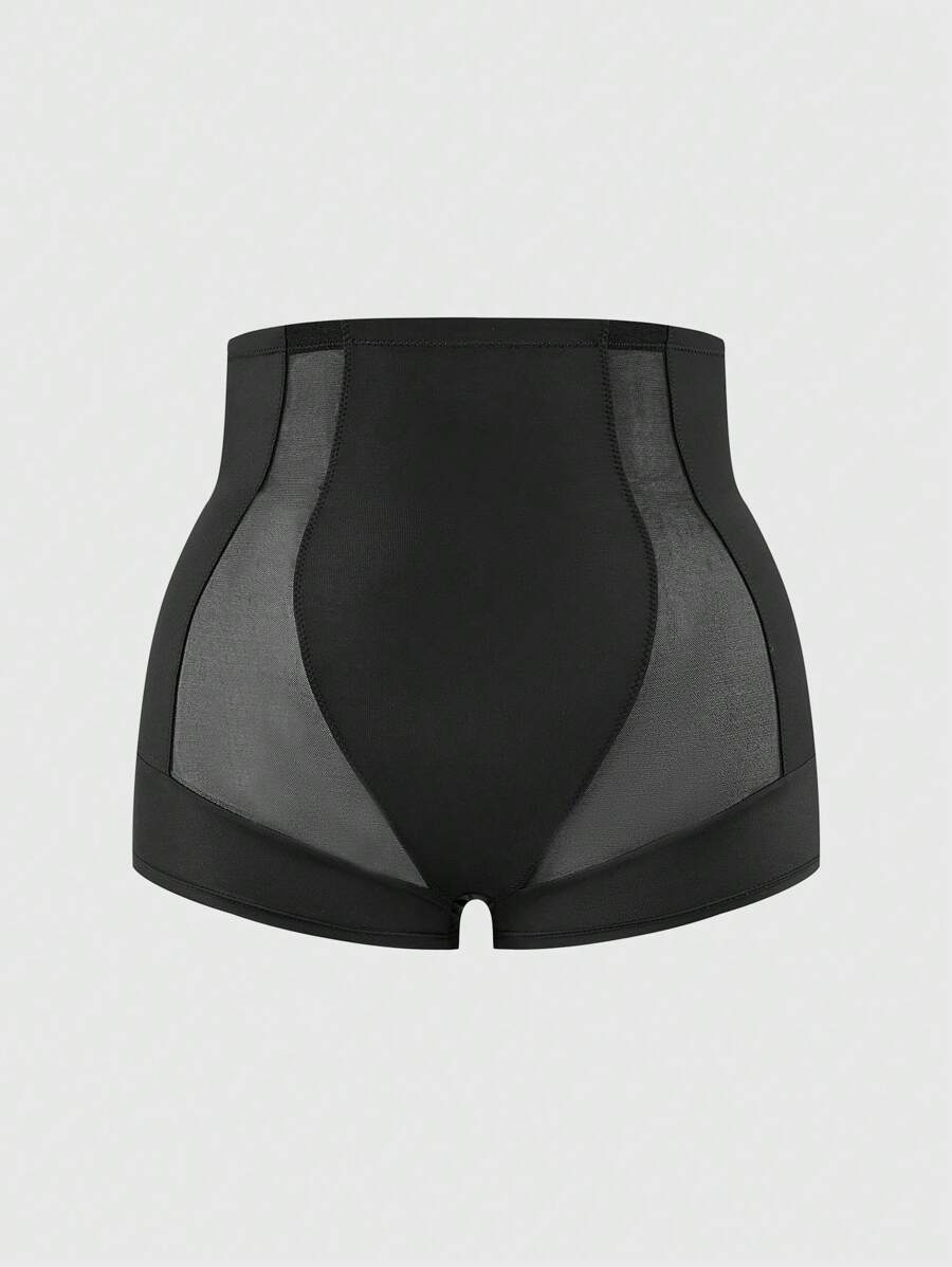 SHAPORA Plus Size Shaping Mid-Waisted Mid Thigh Shapewear Short Bottom Body Shaper Butt Lifter-Tummy Waist Thigh Control - Black - View 1