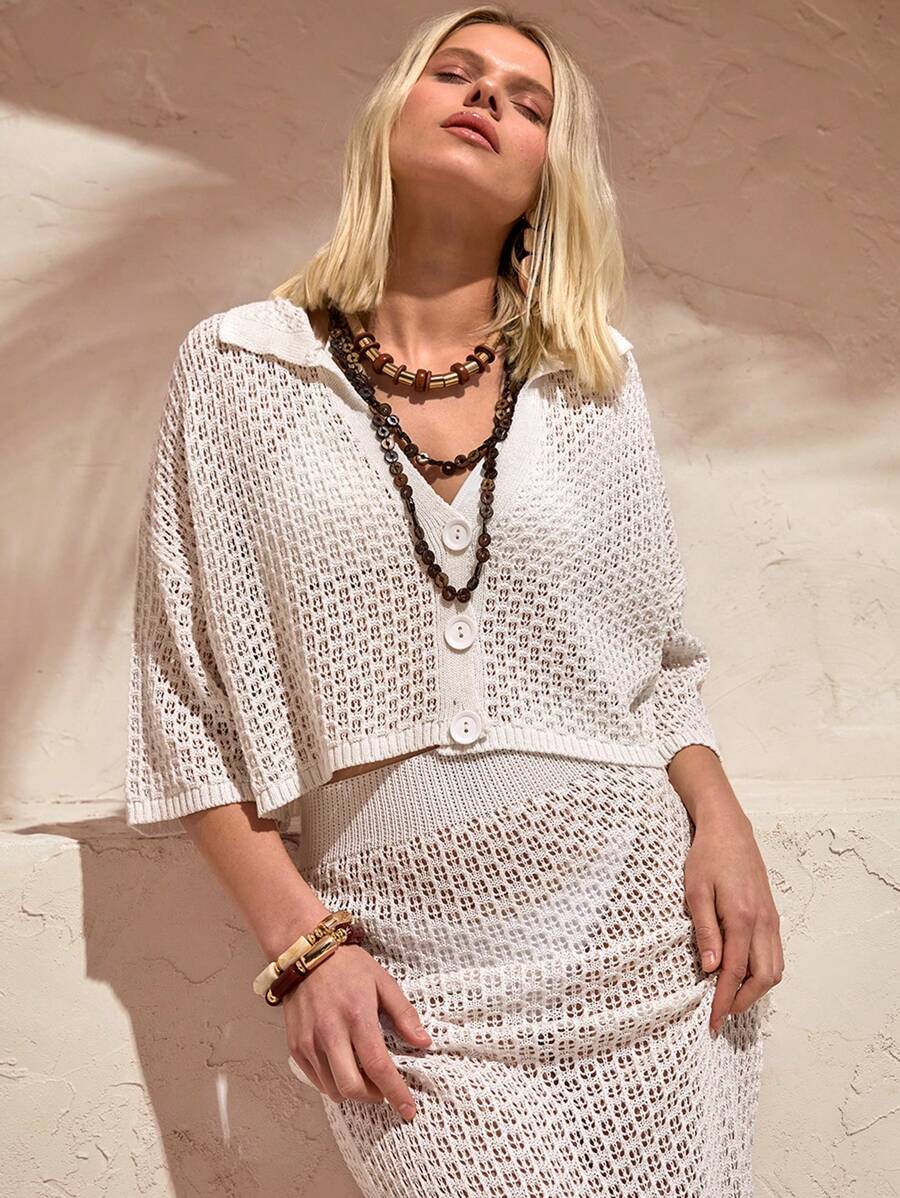 EURMUSE Boho Bohemia Women's Clothing Women Summer Clothes Women Shirt Blouse And Skirt Two Pieces Outfit Cover Up Vacation Seaside Holiday, Suitable For Everyday, Out Of The Street, Holiday And Other Occasions To Wear,For Summer Beach Vacation Beach Vacation Outfit Concert Outfit Women - White - View 1