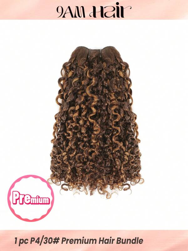 Density Pro Highlight P4/30# Pixie Curl Haarbündel, Klavierfarbe, doppelt gezogener Haareinschlag, ein Haarspender, reines Echthaar, 12a Güteklasse SDD, volles Ende