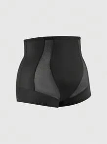 SHAPORA Plus Size Shaping Mid-Waisted Mid Thigh Shapewear Short Bottom Body Shaper Butt Lifter-Tummy Waist Thigh Control - Black - View 5