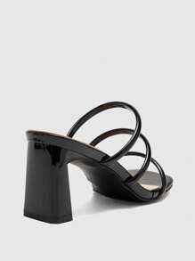 CUCCOO BIZCHIC New Summer Fashion Versatile Strap High Heel Shoes, French Style Open-Back Thick-Heel Sandals For Women - Black - View 8