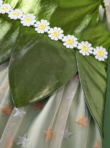 SHEIN Newborn Elegant Luxurious Cute Fancy Dress Princess Gown Dress With 3D Butterfly Wings, Suitable For Newborn Photo Shoot, Outings, Theme Parks, Family Gatherings, Parties, Birthdays, Festivals - Green - View 5