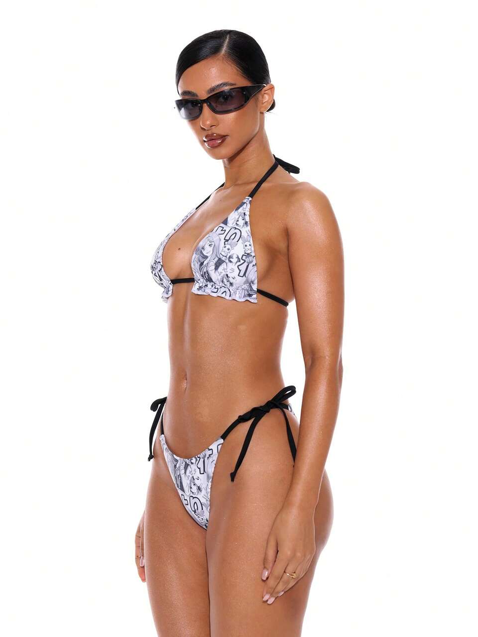 Tie Sides Graphic Print Anime Sexy Club Bikini Bottoms Only For Summer Spring Holiday Vacation Ibiza Beachwear Festival Rave