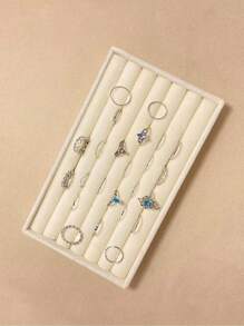 1 件纯色 MDF 珠宝托盘，简约戒指展示托盘，情人节礼物