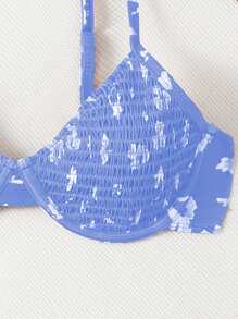 SHEIN Swim 女士花卉印花吊带性感比基尼上衣，带钢圈，印花图案多种多样 - 彩色 - 查看 5