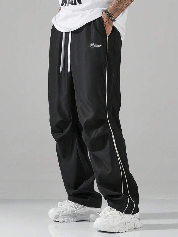 Manfinity Hypemode Men's Casual Minimalist Pants, Suitable For Summer Streetwear Men Pants Street Wear Pants Pants For Men Baggy Men Track Pants