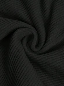 Easithlete Ribbed Knit Wideband Waist Sports Shorts Stretchy ShortsWomen Sweat Short, Gym Short, Biker Short - Black - View 6