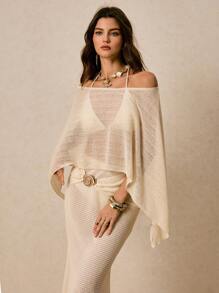 Poéselle Blusas para mujer, Conjunto de playa para mujer, Ropa de mujer color beige