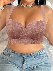 DesireSculpt 1 pieza Sujetador de lencería con aros de apoyo y elevación push-up, sin costuras, cómodo y con talla grande