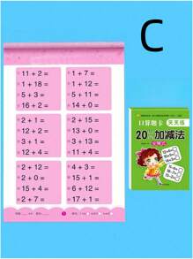 80 页/本手写算术练习册笔记本加减数学学习练习册（所有配件颜色和款式随机）办公室、学校、绘图、学生、记号笔、文具、男孩、女孩、学校用品 - 彩色 - 查看 5