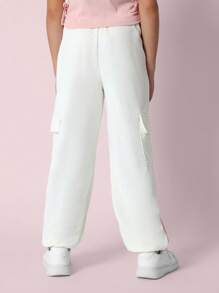 SUMWON Pantalones jogger deportivos con diseño de rayas rosas y logotipo NY, cómodos, con puños elásticos, bolsillos tipo cargo, ropa de calle casual para entrenamiento deportivo, para otoño e invierno - Beis - Ver 5