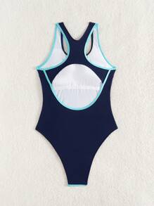 Swim SPRTY 1 件女式拼色连体运动泳衣