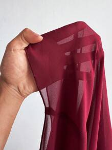 Viva Relle 大码女式优雅浪漫派对鸡尾酒晚礼服，修身喇叭形正式礼服，无肩带领口，修身腰部设计，性感露肩雪纺连衣裙，珍珠和水钻装饰，2 件套 - 酒紅色 - 查看 7