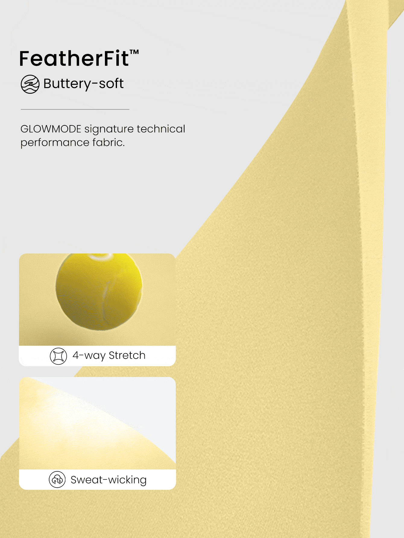 GLOWMODE FeatherFit™ T 领工字背心 轻度支撑 低冲击 瑜伽工作室 - French Vanilla - 查看 4