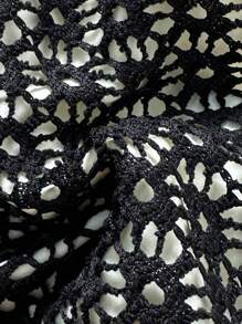 SHEIN Swim Set de 2 piezas de traje de baño con top de tirantes finos con recortes y Bottom de bikini con cordón lateral de color negro para verano y playa - Negro - Ver 5