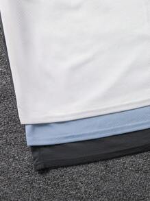 SHEIN Leap Crew 3pcs/Set Tween Boy Casual 3D Embossed Sleeveless Tank Top Set - Multicolor - View 5