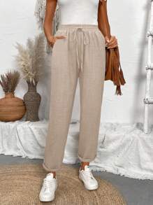 Calvaya Women's Textured Skinny Jeans, Denim Blue, Spring/Summer Fall Cloth For Women - Khaki - View 3