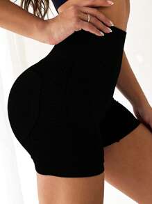 Easithlete 宽腰带运动短裤弹力短裤女士运动短裤、健身短裤、骑行短裤