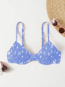 SHEIN Swim 女士花卉印花吊带性感比基尼上衣，带钢圈，印花图案多种多样 - 彩色 - 查看 3