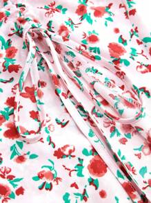 Sunnyshic Plus Size Women's Summer Casual Romantic Floral Beach Holiday Side Slit Drawstring Skirt, Comfortable Casual Cute Fabric, Suitable For Daily Commute, Home, Outing And Vacation In Summer