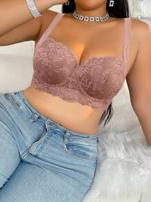 DesireSculpt 1 pieza Sujetador de lencería con aros de apoyo y elevación push-up, sin costuras, cómodo y con talla grande