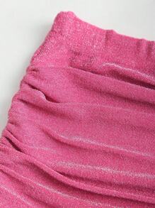 SHEIN Unity Women's 2pcs Sexy Spaghetti Strap Glitter Mini Dress Set - Pink - View 4