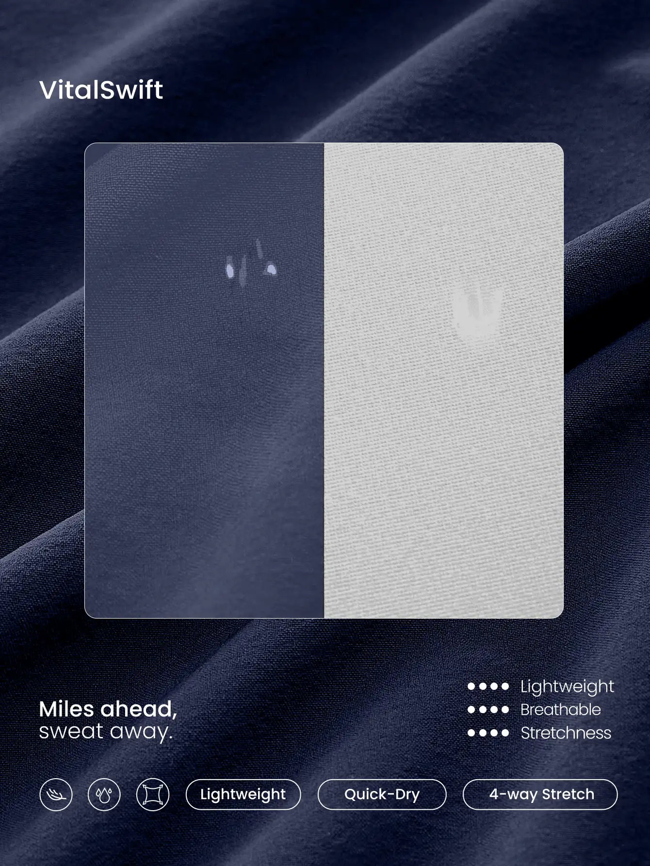 GLOWMODE Quần chạy bộ VitalSwift 2,5'' Quick-Dry Kangaroo siêu nhẹ nhiều túi cạp cao có thể điều chỉnh, cạp rút có tích hợp quần lót chống mùi, tập luyện chạy bộ - Dark Blue - Xem 7