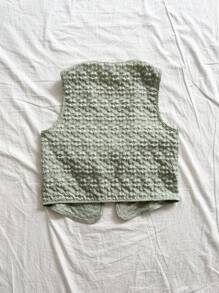 Soleia Áo len cardigan nữ cổ chữ V, buộc phía trước, vải họa tiết thường ngày, màu vàng, thích hợp cho mùa thu/đông - màu xanh lá - Xem 2