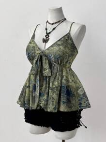 Sunnyshic Camisetas informales con estampado floral para mujer de talla grande, primavera/verano