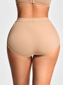 SHEIN Shape Prenda moldeadora de unicolor de talle alto sin costuras para mujer, panty
