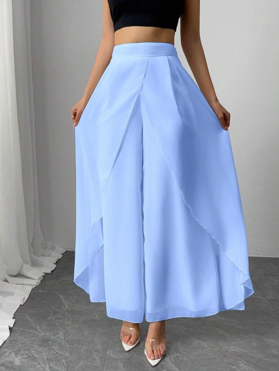 SHEIN Clasi Women's Solid Color Wide Leg Palazzo Pants, Elegant & Loose ...