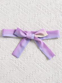 SHEIN 女童休闲渐变色花卉印花细肩带连体裤，配有可调节腰带和蝴蝶结，适合春夏季度假 - 紫色 - 查看 4