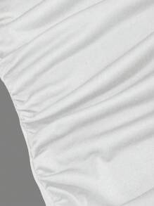 SHEIN Unity Damen schwarzes körperbetontes Meerjungfrauenkleid mit Drapierung am Ausschnitt, Party - Weiss - Übersicht 3