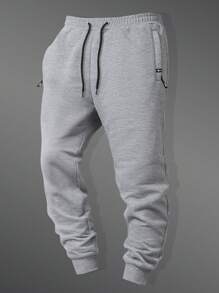 Manfinity Homme Men's Drawstring Waist Pocket Casual Loose Jogger Pants
