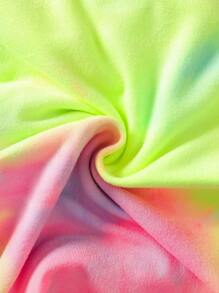 2 件套女婴休闲扎染短上衣和喇叭裤套装，春夏