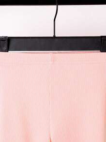 Baby Girls 2pcs/Set All-Match Rib Knit Leggings, Casual & Versatile, Spring & Autumn - Multicolor - View 3