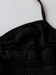 Sweetra Top a canottiera in maglia lavorata, con collo con coulisse e senza maniche, di colore rosso tinta unita, vita stretta, di design alla moda, versatile, casual, minimalista, di nicchia per le donne