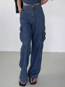 DAZY Jeans casual da donna in denim, semplici e alla moda, adatti per l'estate