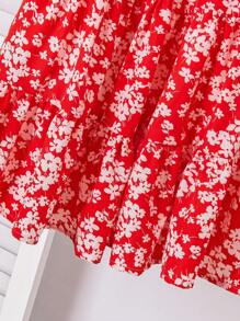 SHEIN 年轻女孩休闲夏季度假碎花裙 - 彩色 - 查看 4