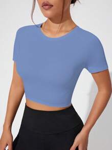 Sovereign Charm White Mesh Patchwork Sports Short Sleeve T-Shirt Gym Women Shirts